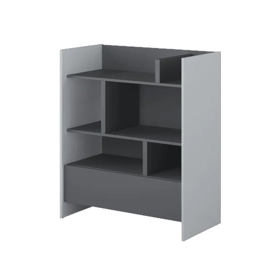 Read more about Cyan wooden bookcase with 1 drawer in grey