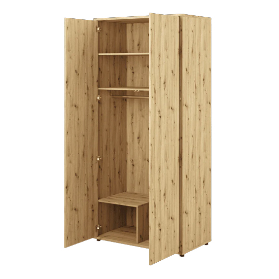 Cyan Wooden Wardrobe With 2 Doors In Artisan Oak