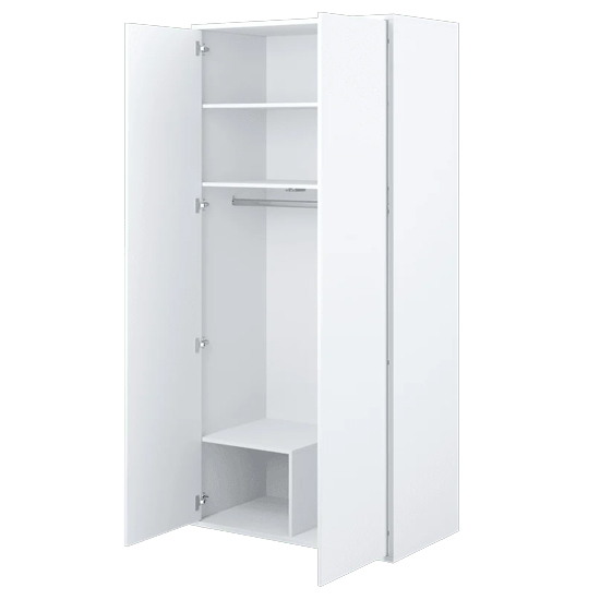 Cyan Wooden Wardrobe With 2 Doors In White