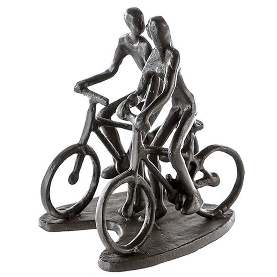 Cycling Tour Iron Design Sculpture In Burnished Bronze