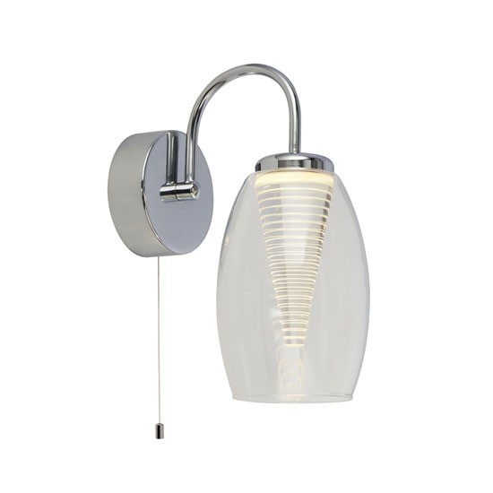 Cyclone 1 Lamp Wall Light In Chrome With Clear Glass_2