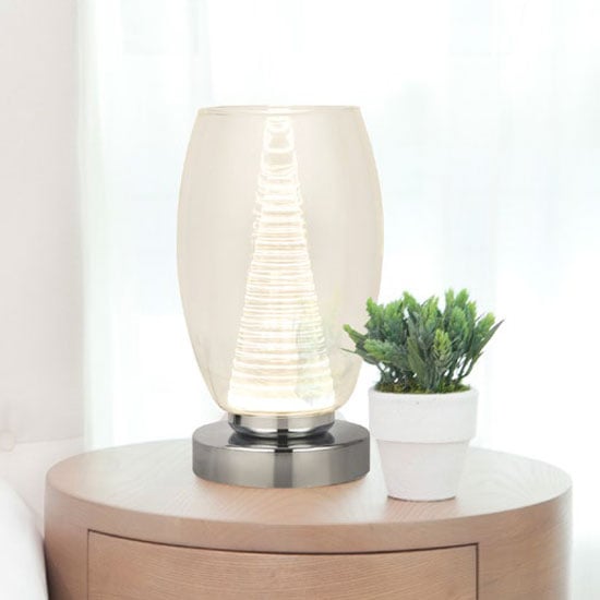 Read more about Cyclone table lamp in chrome with clear glass