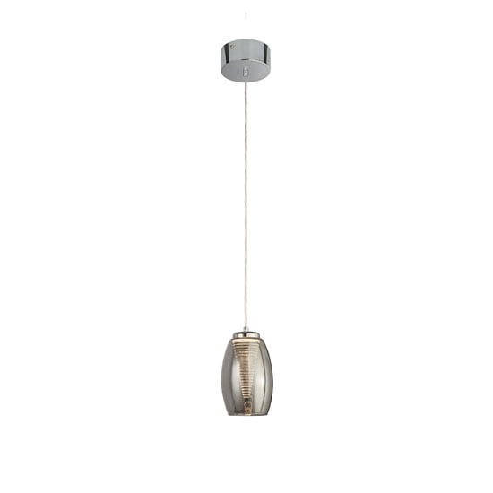 Cyclone Wall Hung 1 Pendant Light In Chrome With Smoked Glass_1