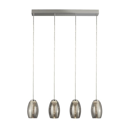 Product photograph of Cyclone Wall Hung Bar 4 Pendant Light With Smoked Glass from Furniture in Fashion