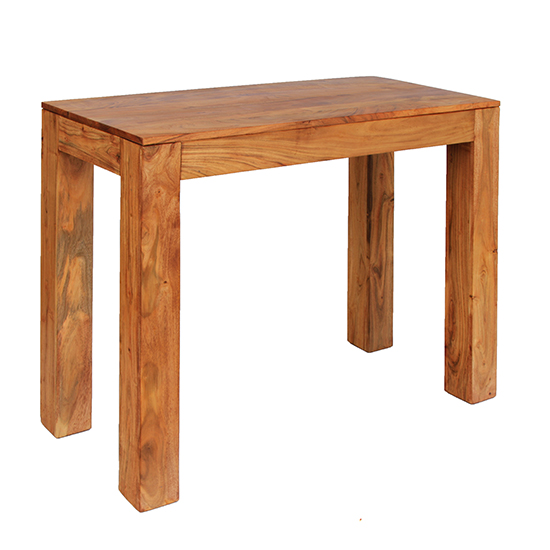 Cansu Solid Acacia Console Table In Brushed Oak