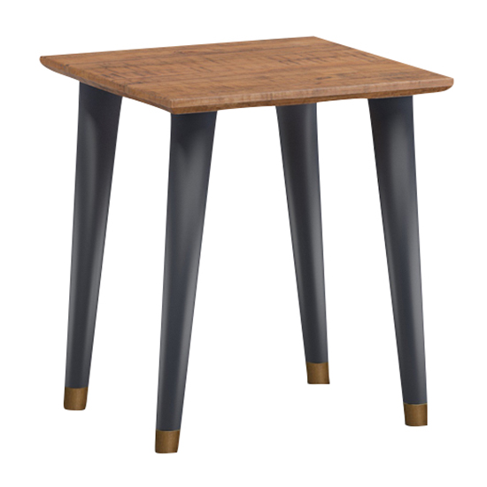 Product photograph of Cypre Wooden Lamp Table In Pine And Cobalt Grey from Furniture in Fashion