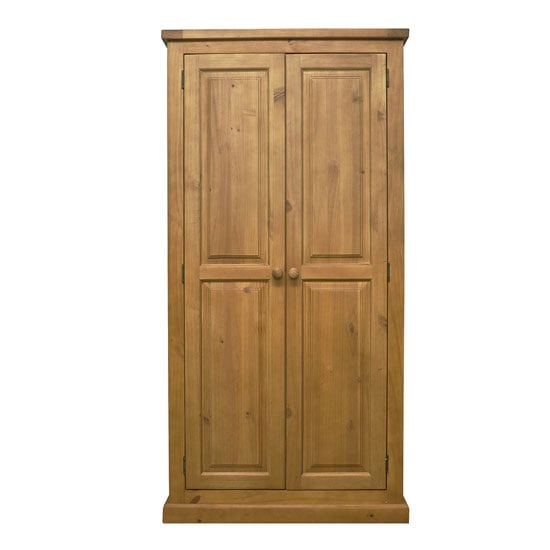 Cyprian Wooden Double Door Wardrobe In Chunky Pine