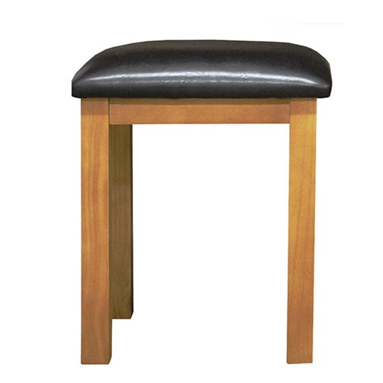 Cyprian Wooden Dressing Table Stool In Chunky Pine