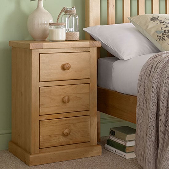 Product photograph of Cyprian Wooden Kids Room Bedside Cabinet In Chunky Pine from Furniture in Fashion