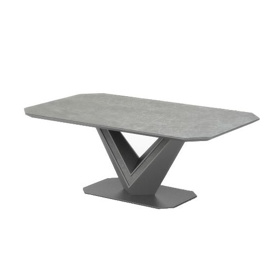 Read more about Bacton coffee table in grey matt and ceramic with steel frame