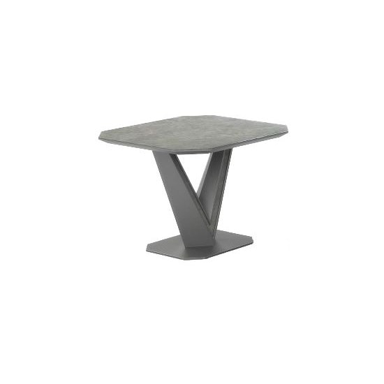 Bacton Side Table In Grey Matt And Ceramic With Steel Frame thumbnail