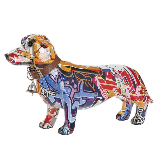 Dachshund Pop Art Poly Small Design Sculpture In Multicolor