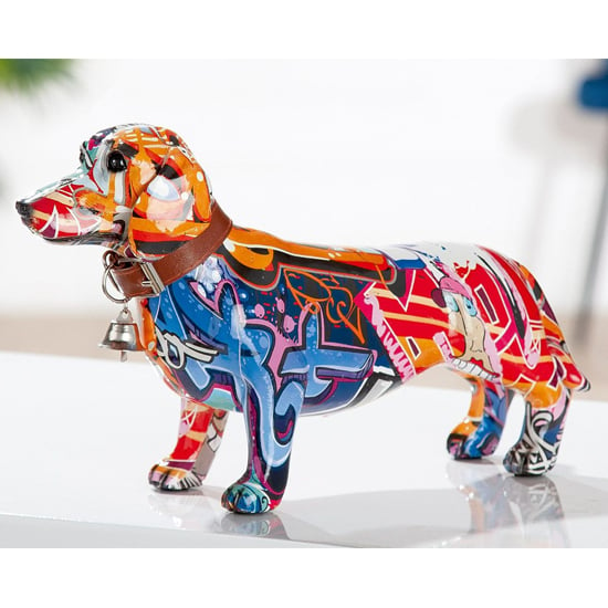 Read more about Dachshund pop art poly small design sculpture in multicolor