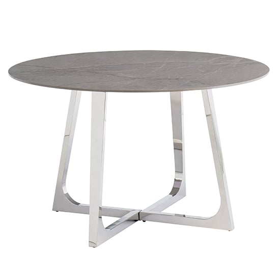 Photo of Dacia 130cm round marble dining table in grey