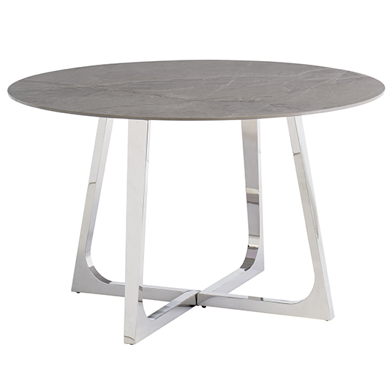 Dacia Round 130cm Grey Marble Dining Table 4 Reece Ash Chairs_2