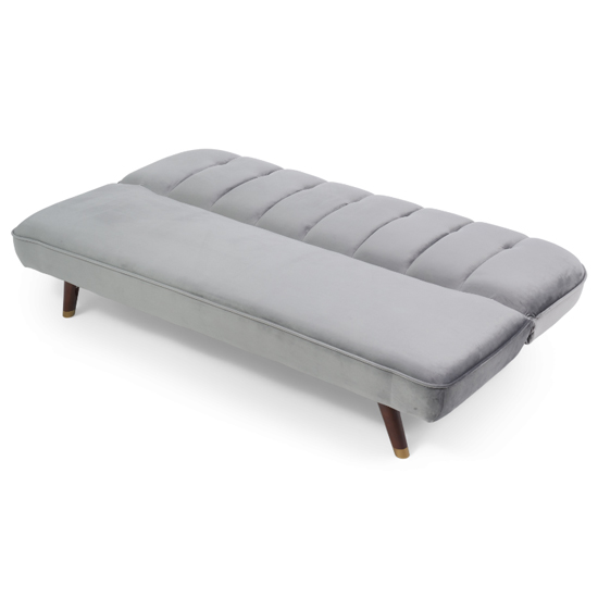 Daclos Velvet Upholstered Sofa Bed In Grey_6