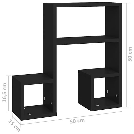 Dacre Set Of 2 Wooden Wall Shelf In Black Furniture in Fashion