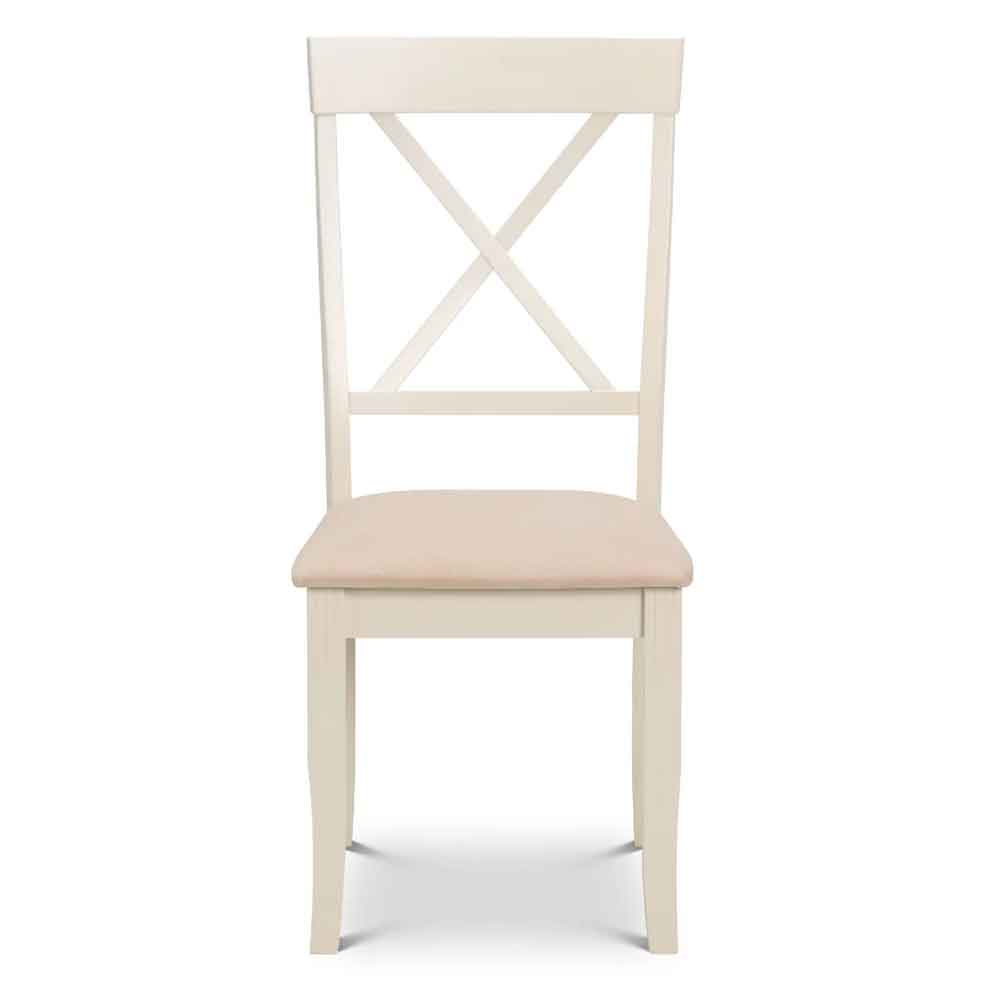 Dagan Ivory Wooden Dining Chairs in Pair