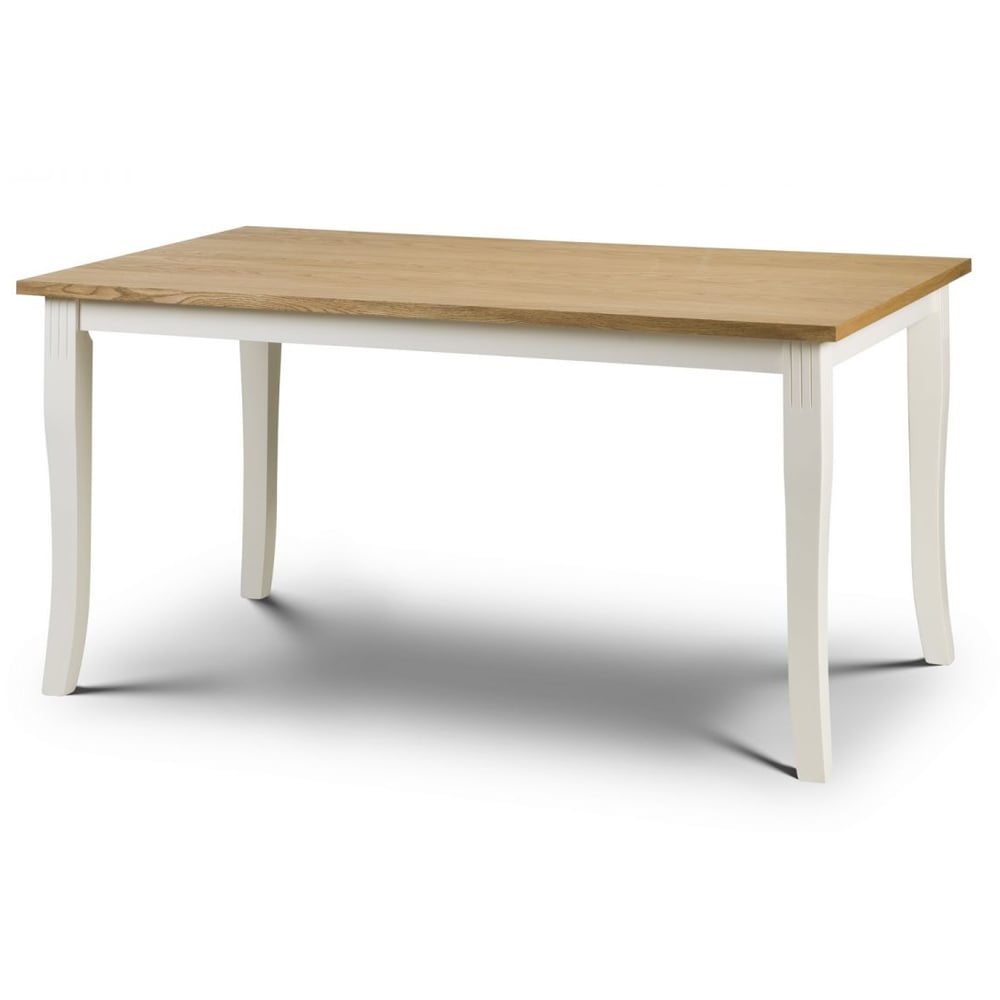 Read more about Dagan wooden dining table rectangular in ivory and oak