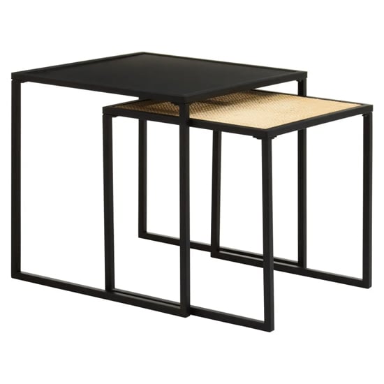 Product photograph of Daire Metal Nest Of 2 Tables In Black from Furniture in Fashion
