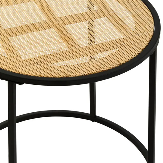 Daire Side Table Round With Black Cross Metal Legs