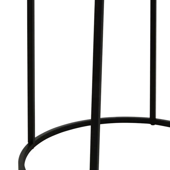 Daire Side Table Round With Black Cross Metal Legs