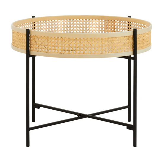 Daire Wooden Coffee Table With Cross Legs In Black