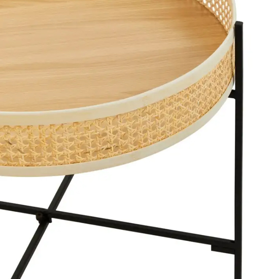 Daire Wooden Coffee Table With Cross Legs In Black
