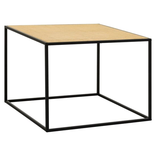 Read more about Daire wooden coffee table square with natural rattan top