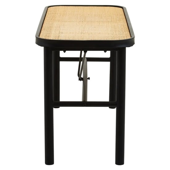 Daire Wooden Hallway Seating Bench With Natural Rattan Seat