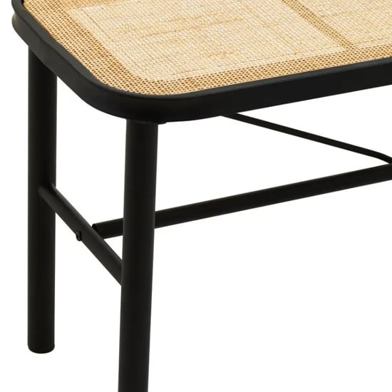 Daire Wooden Hallway Seating Bench With Natural Rattan Seat