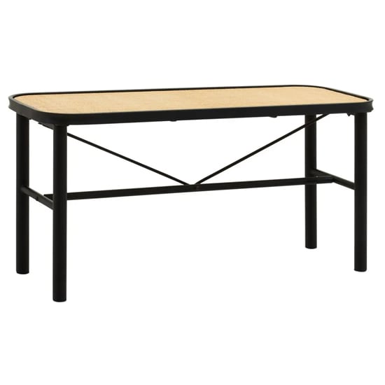 Read more about Daire wooden hallway seating bench with natural rattan seat