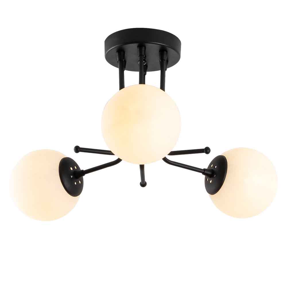 daisy 3 light metal ceiling light in black-image-133145