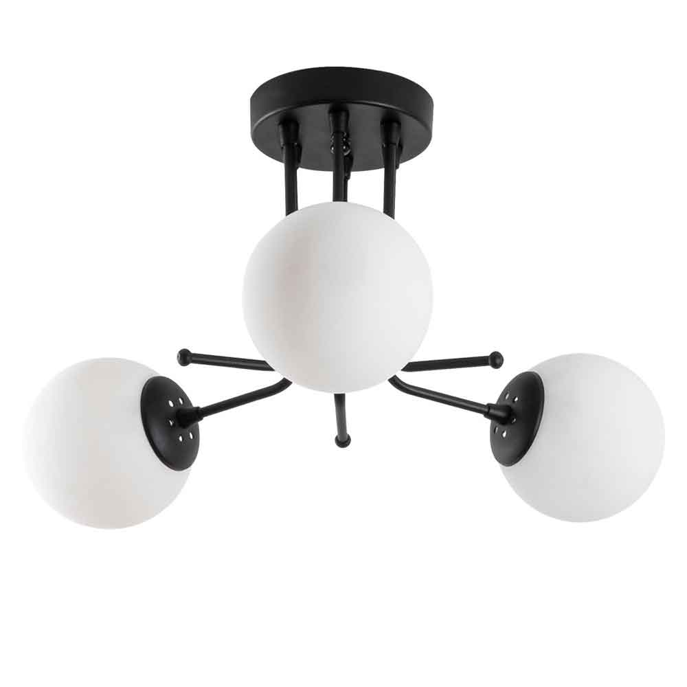 Daisy 3 Light Metal Ceiling Light in Black
