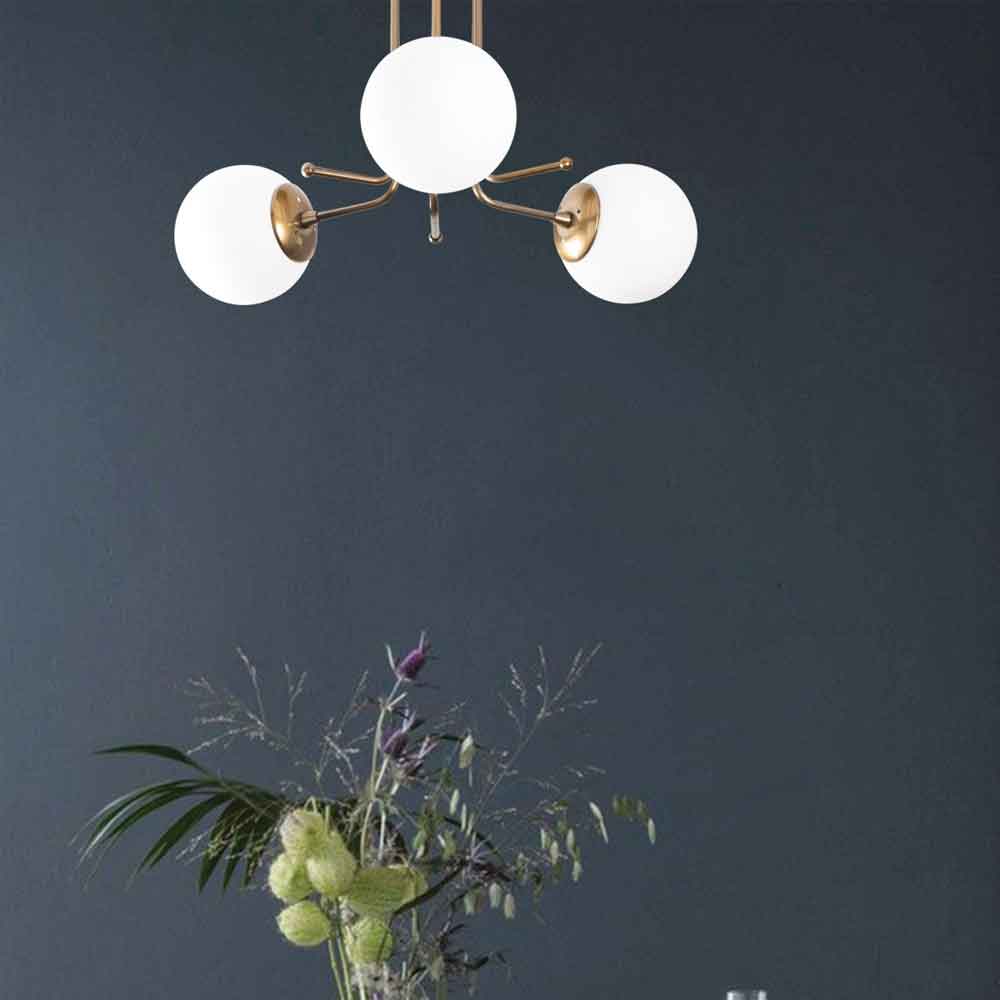Daisy 3 Light Metal Ceiling Light in Gold