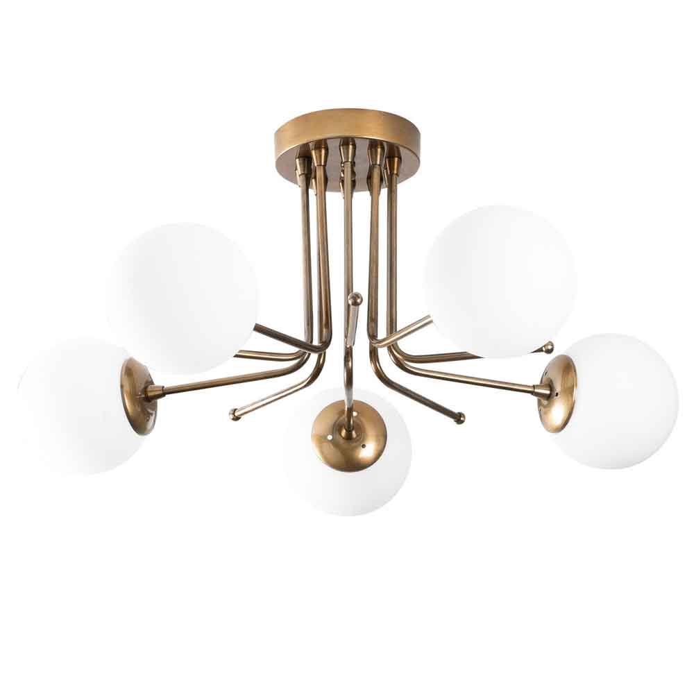 Daisy 5 Light Metal Ceiling Light in Gold
