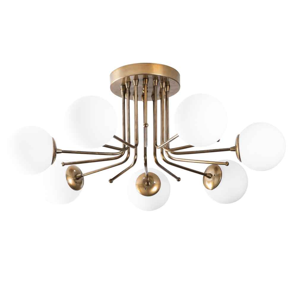 Daisy 7 Light Metal Ceiling Light in Gold