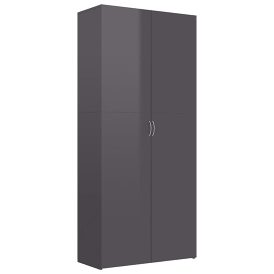 Daithi High Gloss Shoe Storage Cabinet In Grey_3