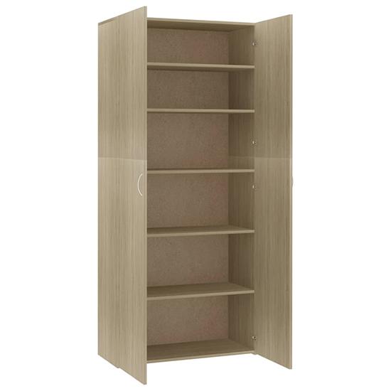 Daithi Wooden Shoe Storage Cabinet In Sonoma Oak