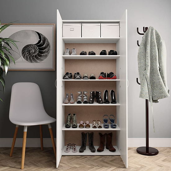 Daithi Wooden Shoe Storage Cabinet In White