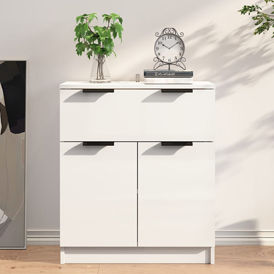 Daizy High Gloss Sideboard With 2 Doors 1 Drawer In White_2