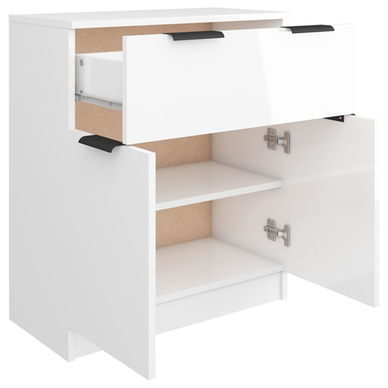 Daizy High Gloss Sideboard With 2 Doors 1 Drawer In White_5