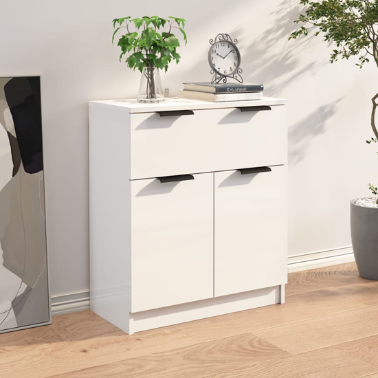 Daizy High Gloss Sideboard With 2 Doors 1 Drawer In White_1