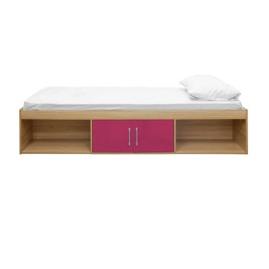 Daventry Single Cabin Bed In Pink And Matt Oak Finish