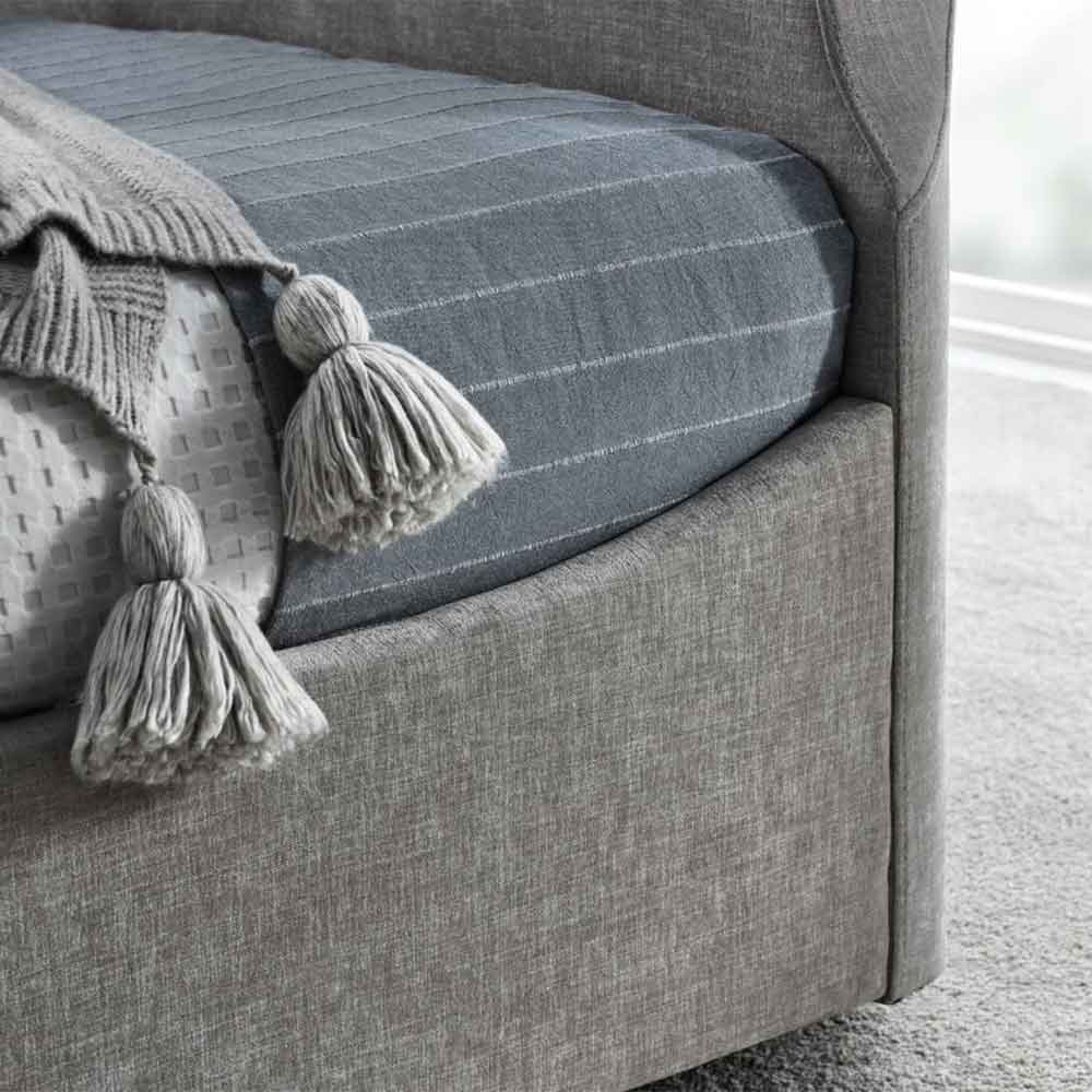 Dale Fabric King Size TV Bed In Light Grey