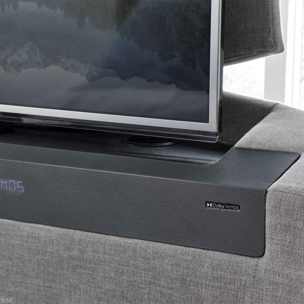 Dale Fabric Super King Size TV Bed In Light Grey