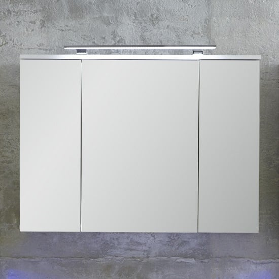 Read more about Dale mirrored wall cabinet white high gloss with 2 doors and led