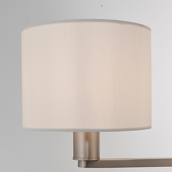 Daley 3 Lights White Shades Pendant Light In Matt Nickel