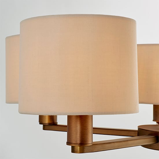 Daley 5 Lights Marble Shades Pendant Light In Antique Bronze