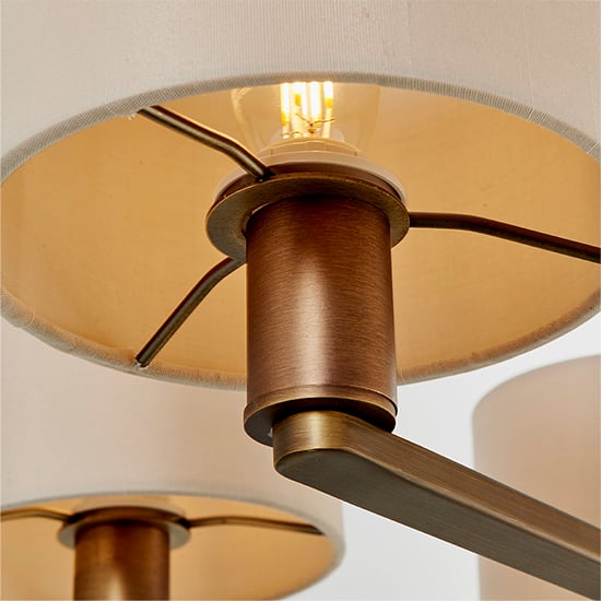Daley 5 Lights Marble Shades Pendant Light In Antique Bronze